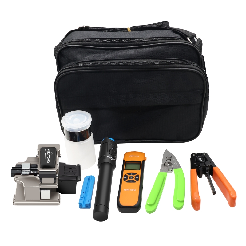 FUJITOMO T8 Kit de herramientas FTTH de alta calidad para empalme de fibra óptica Kit de herramientas de fibra óptica